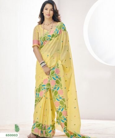 Linen silk saree