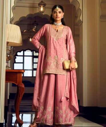 Premium chinon silk short kurta set