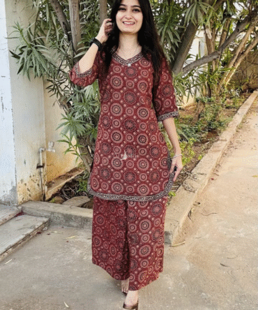 Ajrakh pattern cord set