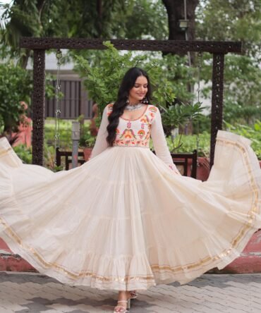 Kora cotton thread and embroidery gown