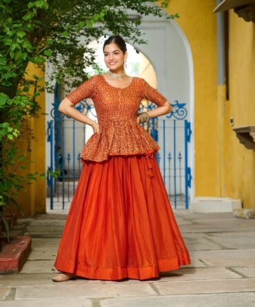 Short top with lehnga