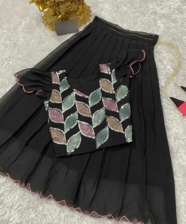 Mini kids black lehenga with top