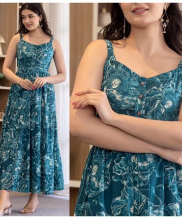 Cotton sleeveless Ruffle Maxi dress