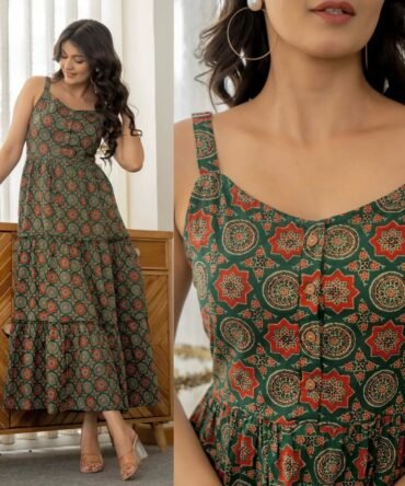 Cotton sleeveless Ruffle Maxi dress