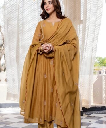 Premium Mul Chanderi kurta ,pant ,dupatta set