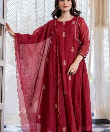 Premium Mul Chanderi kurti pant & Dupatta